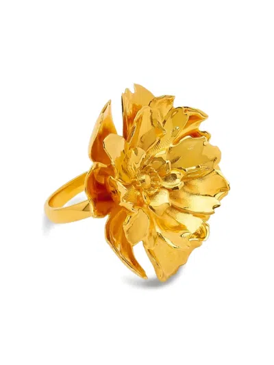 Oscar De La Renta Peony フローラル リング In Gold