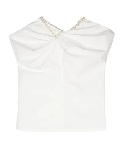 Junya Watanabe Bow-detail Sleeveless Top In White