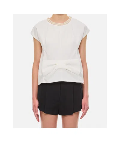 Junya Watanabe Bow-detail Sleeveless Top In White