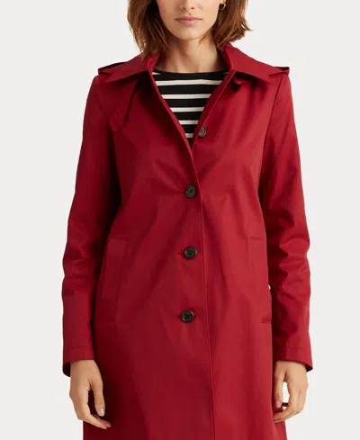 Ralph Lauren Womens Hooded A-line Raincoat
