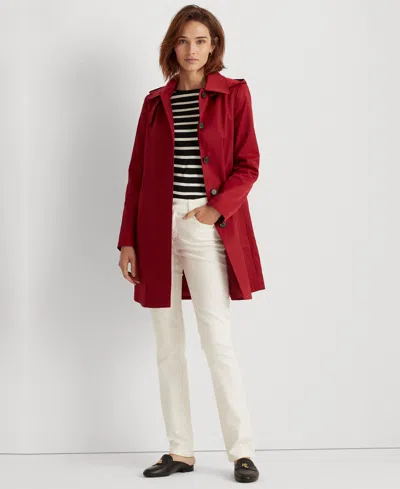 Ralph Lauren Womens Hooded A-line Raincoat