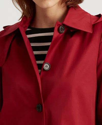 Ralph Lauren Womens Hooded A-line Raincoat