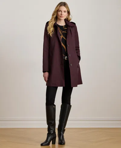 Ralph Lauren Womens Hooded A-line Raincoat
