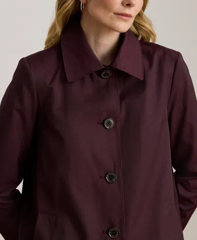 Ralph Lauren Womens Hooded A-line Raincoat