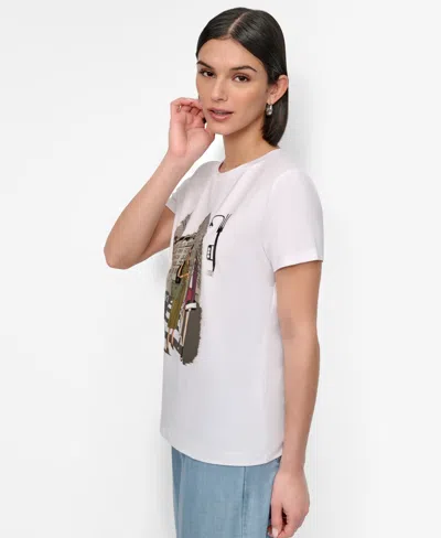 Dkny 5th Avenue Graphic T-shirt In White