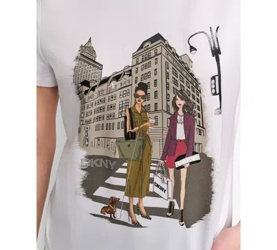 Dkny 5th Avenue Graphic T-shirt In White