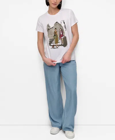 Dkny 5th Avenue Graphic T-shirt In White
