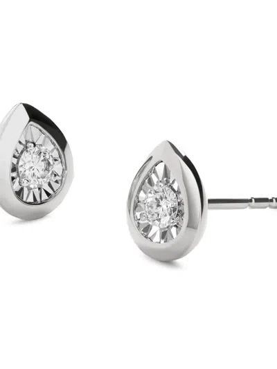 Monica Vinader Womens Pear-shaped 0.13ct Lab-grown Diamond And Sterling-silver Stud Earrings In Metallic