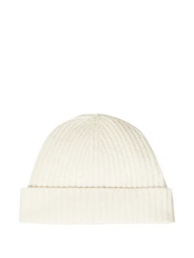Moorer Ribbed Cashmere Beanie In Neutral