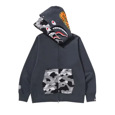 Pre-owned Bape 1st Camo Shark Full Zip Double Hoodie 'grey' | Men's Size S