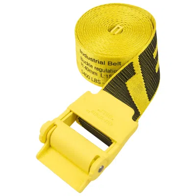 Pre-owned Off-white 2.0 Industrial Belt 'yellow/black' | Men's Size Onesize