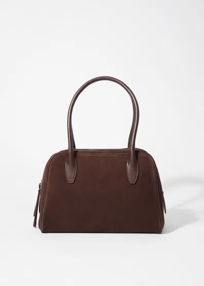 & Other Stories Suede Two Handle Shoulder Bowling Bag