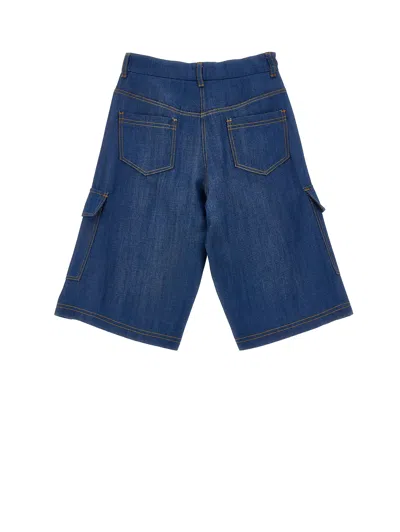 Monnalisa Cargo Joggers Denim In Blue