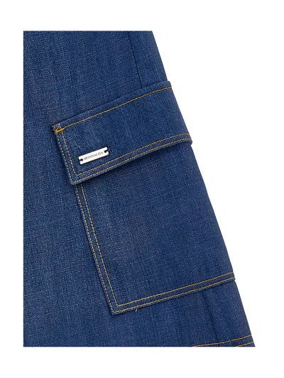 Monnalisa Cargo Joggers Denim In Blue