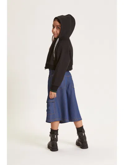 Monnalisa Cargo Joggers Denim In Blue