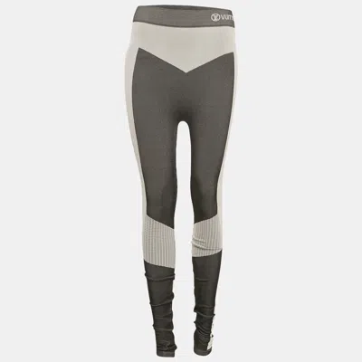 Pre-owned Louis Vuitton Grey Rib Knit Active Leggings S In Black