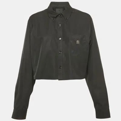 Pre-owned Givenchy Black Poplin Crop Shirt M