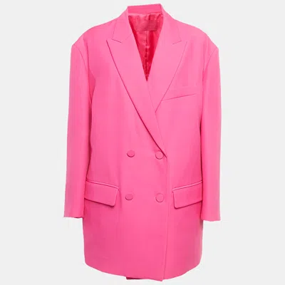 Pre-owned Valentino Pink Wool And Silk 3 Pc Skirt Suit M