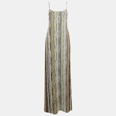 Pre-owned Missoni Multicolor Patterned Lurex Knit Maxi Dress L