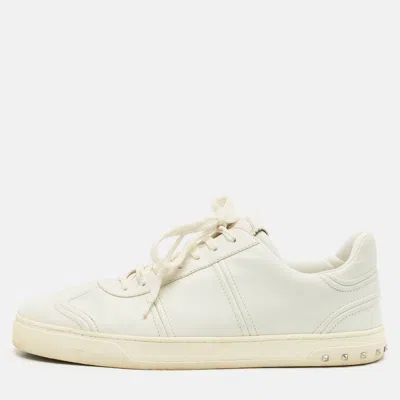 Pre-owned Valentino Garavani White Leather Upvillage Low Top Sneakers Size 45