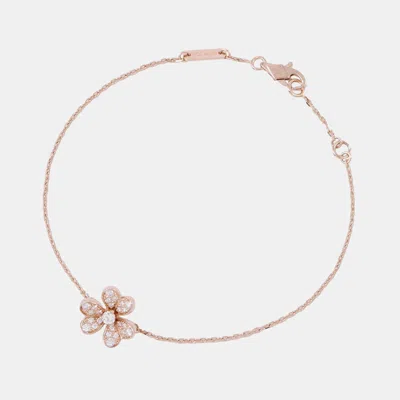Pre-owned Van Cleef & Arpels Mini Frivole Pave 18k Rose Gold Diamond Bracelet