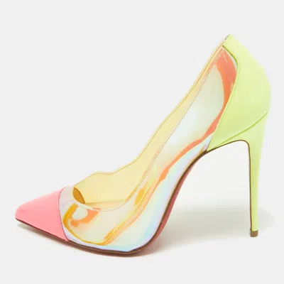 Pre-owned Christian Louboutin Multicolor Patent Leather And Pvc Debout Pumps Size 36.5