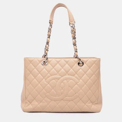 Pre-owned Chanel Brown Caviar Grand Shopping Tote