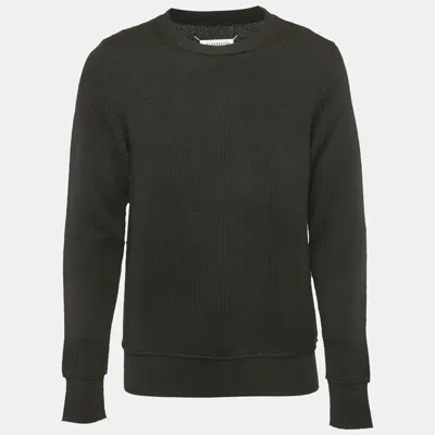 Pre-owned Maison Margiela Black Wool Knit Crew Neck Sweatshirt L