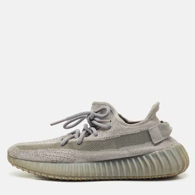 Pre-owned Yeezy X Adidas Grey Knit Fabric Boost 350 V2 Steel Grey Sneakers Size 40