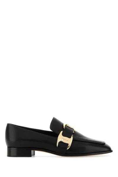 Ferragamo Limania Loafers Gold-tone Hardware In Black