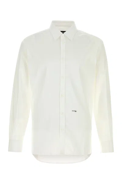 Dsquared2 Dsquared White Stretch Poplin Dan Shirt In Neutral