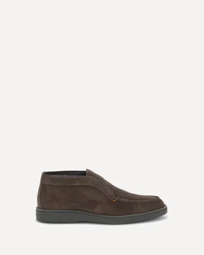 Santoni Brown Suede Slip-on Desert Boot In Brown