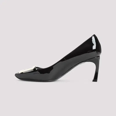 Roger Vivier Patent Leather Square-toe Heels In Black