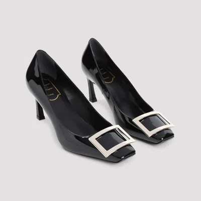 Roger Vivier Patent Leather Square-toe Heels In Black
