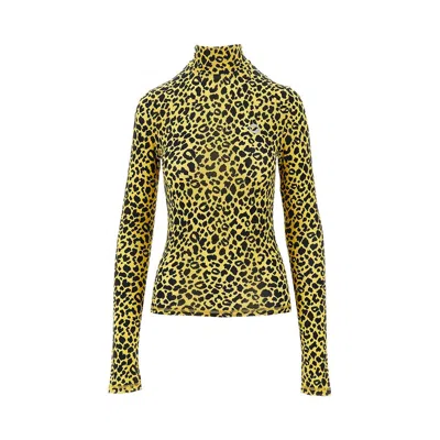 Coperni Leopard-print Turtleneck Top In Multi