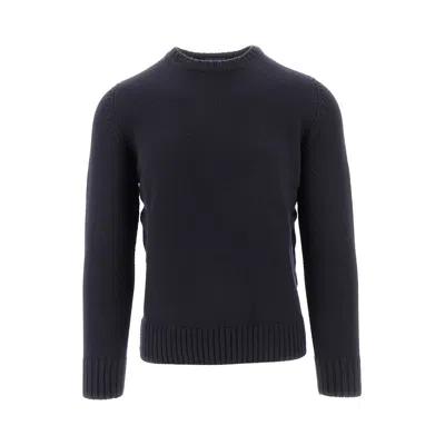Drumohr Erino Wool Crewneck Sweater In Blue