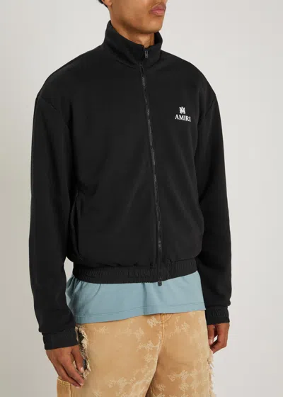 Amiri Lounge Logo-embroidered Tech-jersey Track Jacket In Black