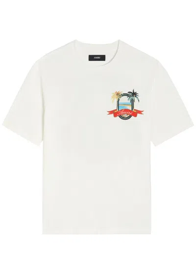 Amiri White Crewneck Printed T-shirt In White