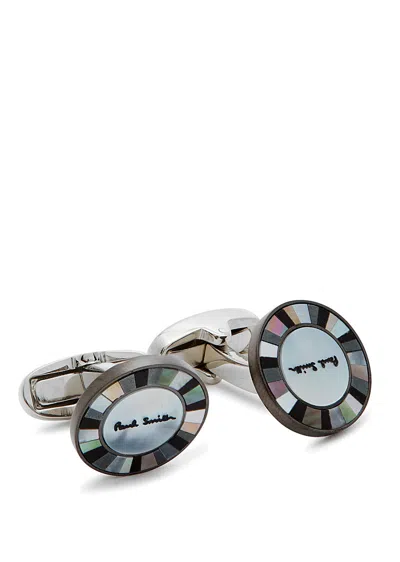Paul Smith Mother-of-pearl Striped Cufflinks