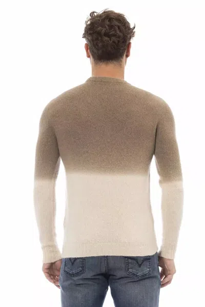 Alpha Studio Beige Alpaca Leather Sweater In Neutral