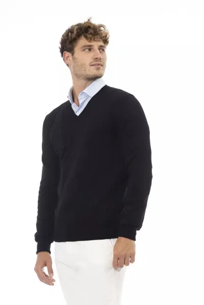 Alpha Studio Black Wool Sweater