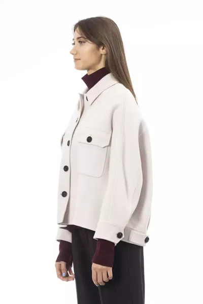 Alpha Studio Elegant White Wool Blazer Women's Jacket
