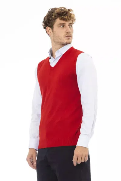 Alpha Studio Red Viscose Vest In Red