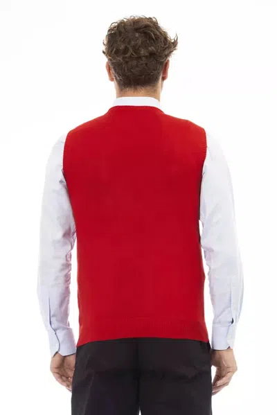 Alpha Studio Red Viscose Vest In Red