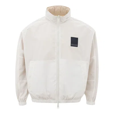 Armani Exchange Jacket Bomber Fabric Technical Double Face  In Neutral