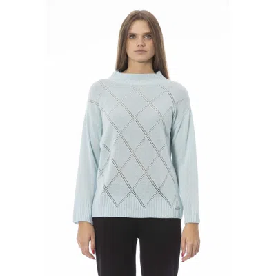 Baldinini Trend Light Blue Wool Sweater In Blue