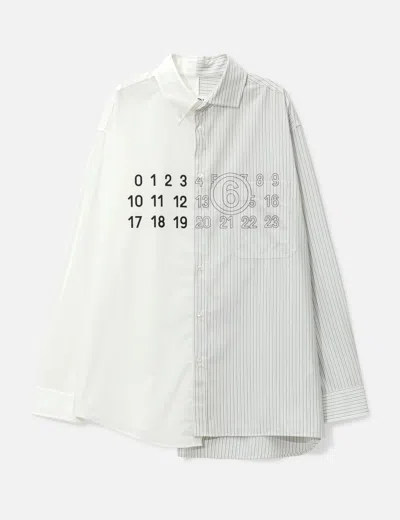 Mm6 Maison Margiela Split Design Button-down Collar Shirt In White