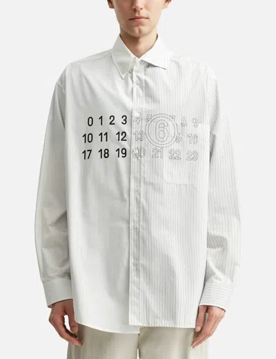 Mm6 Maison Margiela Split Design Button-down Collar Shirt In White