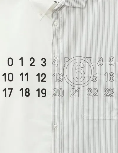 Mm6 Maison Margiela Split Design Button-down Collar Shirt In White