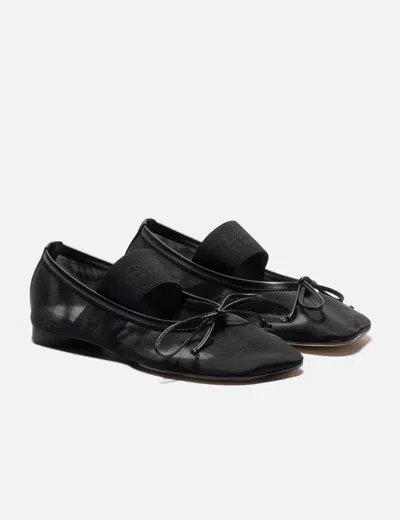 Mm6 Maison Margiela Anatomic Numeric Ballerinas In Black